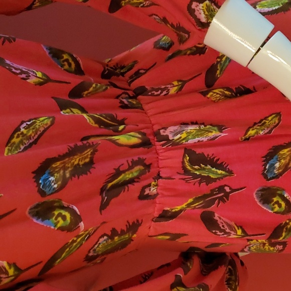 From England: Ruby Rocks Dress Feather Motif Size S - Picture 7 of 11